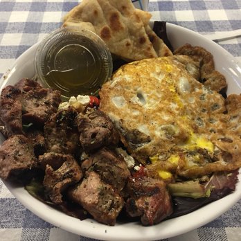 Souvlaki Boys - Field Green & Goat Cheese Salad with Pork Souvlaki and a Fried Egg - Food Trucks Near Me - Lancaster, Pennsylvania Souvlaki Boys - Field Green & Goat Cheese Salad with Pork Souvlaki and a Fried Egg - Food Trucks Near Me - Lancaster, Pennsylvania