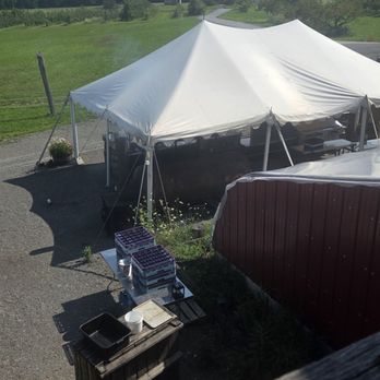 Finger Lakes Cider House - Tent with smoker - Cideries Near Me - Interlaken, New York