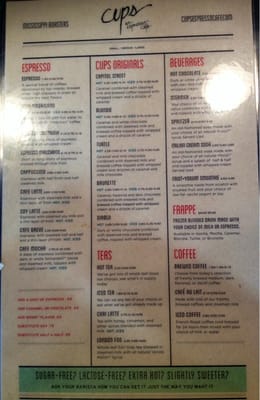 Menu photo 7 Cups Espresso Cafe Madison, MS