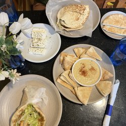 Zorba's Cafe - Souvlaki Sandwich Hommus Greek - fire Feta Falafel Sandwich