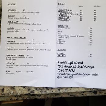 Rachel's Cafe & Deli - Menu - Pizza Near Me - Berwyn, Illinois Rachel's Cafe & Deli - Menu - Pizza Near Me - Berwyn, Illinois