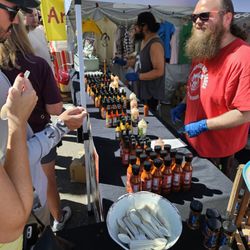 Pueblo Chile & Frijoles Festival - Lineup of sauces (free tastings)