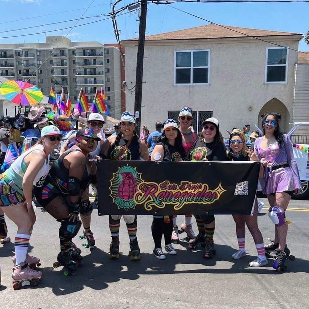 C2 Design Lab - San Diego Renegades (roller derby team) with our new banner at pride - Vehicle Wraps Near Me - San Diego, California