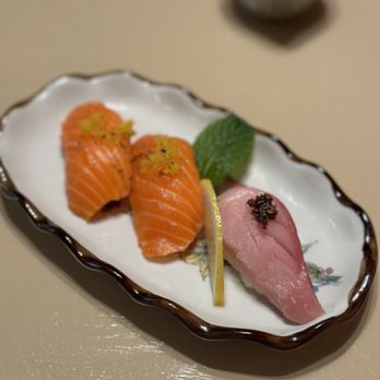 Kane sushi - King salmon and yellowtail nigiri - Japanese Near Me - Cedar Park, Texas Kane sushi - King salmon and yellowtail nigiri - Japanese Near Me - Cedar Park, Texas