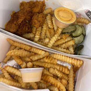 Monroe's Hot Chicken - 3 piece tenders with Crinkle Fries - Chicken Shop Near Me - Tempe, Arizona Monroe's Hot Chicken - 3 piece tenders with Crinkle Fries - Chicken Shop Near Me - Tempe, Arizona