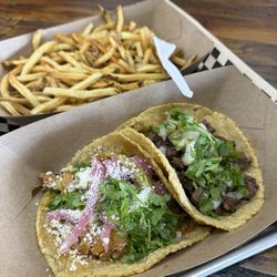 Last Call Eatery - Carne asada, chicken tinga and some fries