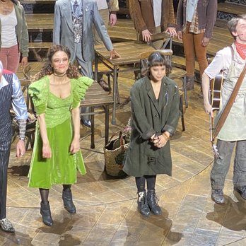 Hadestown The Musical - Curtain call with cast, from first row center mezzanine - Performing Arts Near Me - New York, New York