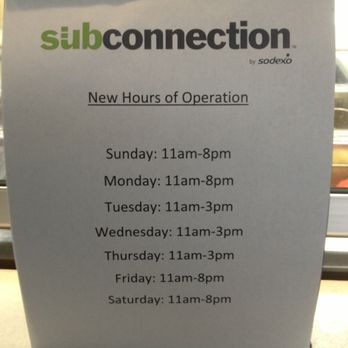 Sub Connection - Hours of operation as of November 2017 - Cafeteria Near Me - Salem, Virginia Sub Connection - Hours of operation as of November 2017 - Cafeteria Near Me - Salem, Virginia