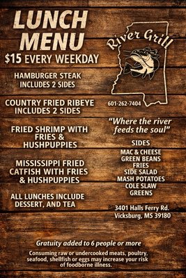 Menu photo 1 River Grill Vicksburg, MS Menu photo 1 River Grill Vicksburg, MS