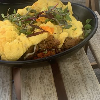 OchoCielos - This is the sausage scrambled eggs served in a large skillet - Coffee & Tea Near Me - San Juan, Puerto Rico OchoCielos - This is the sausage scrambled eggs served in a large skillet - Coffee & Tea Near Me - San Juan, Puerto Rico