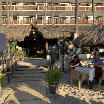 Langostinos - view of the restaurant from the beach dining area - International Near Me - Puerta Vallarta, JAL