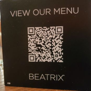Beatrix - Menu QR code on table - Coffee & Tea Near Me - Oak Brook, Illinois