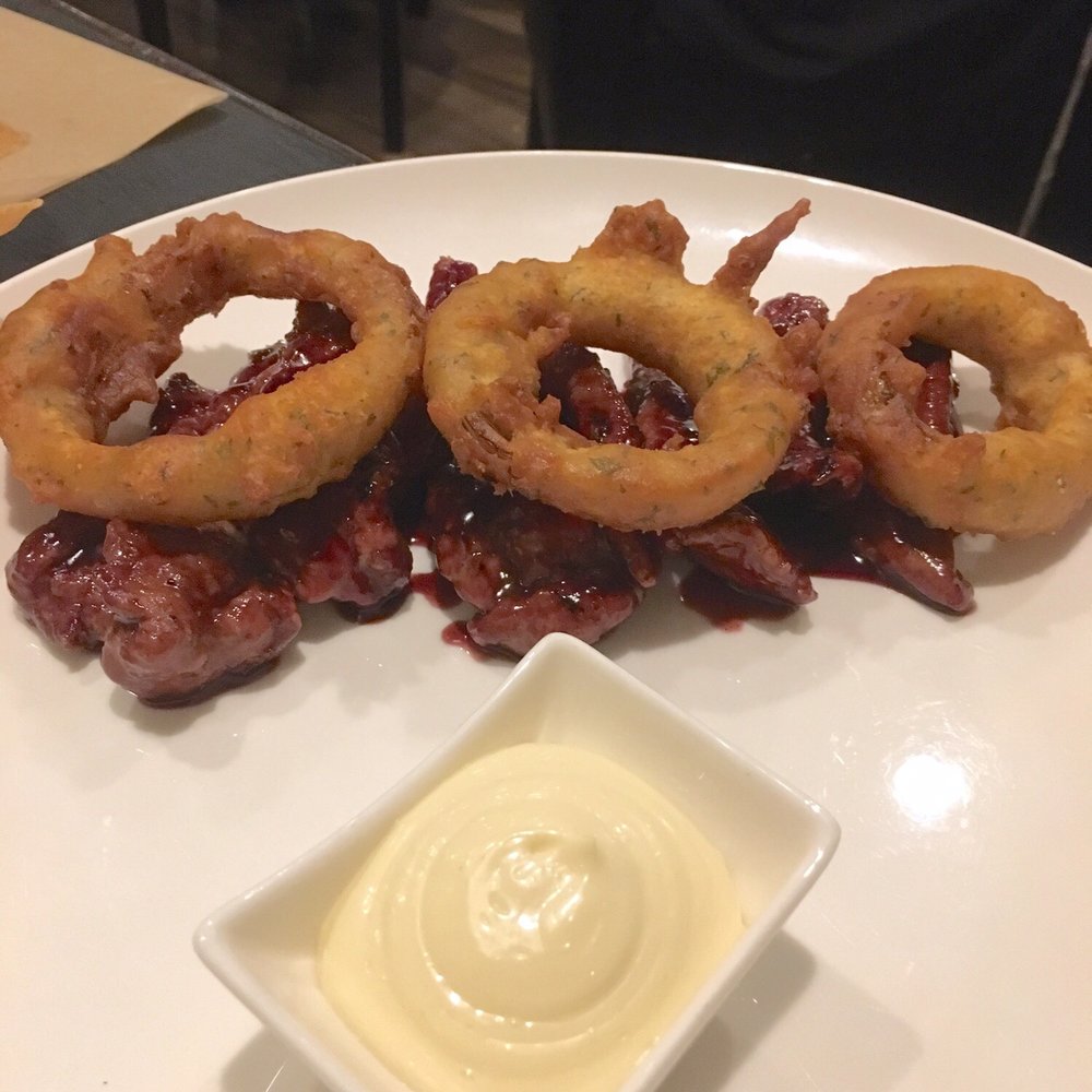 Fireside Kosher - Duck fingers with onion rings - Kosher Near Me - Monsey, New York Fireside Kosher - Duck fingers with onion rings - Kosher Near Me - Monsey, New York