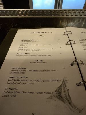 Menu photo 1 Elements Bar & Lounge San Francisco, CA