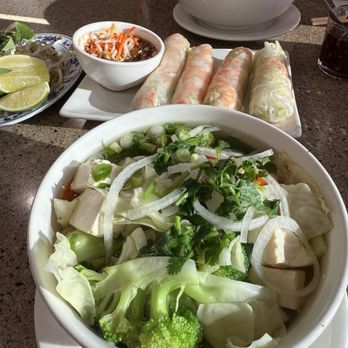 Pho Mai - Vegan pho & shrimp A-2.  Shrimp & Pork Spring Rolls / Gỏi Cuốn - Vietnamese Near Me - San Bernardino, California