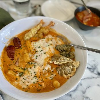 Bunsik - Rose tteokbokki - Korean Near Me - Bellevue, Washington