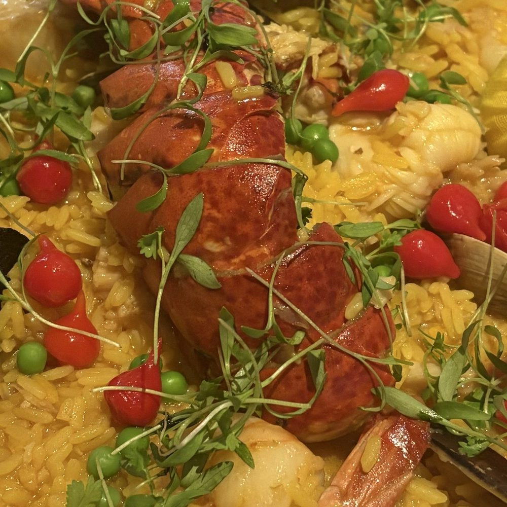 Lobster seafood paella - tasty. Lobster seafood paella - tasty.