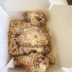Blue Saigon - Garlic Parmesan wings & garlic noodles