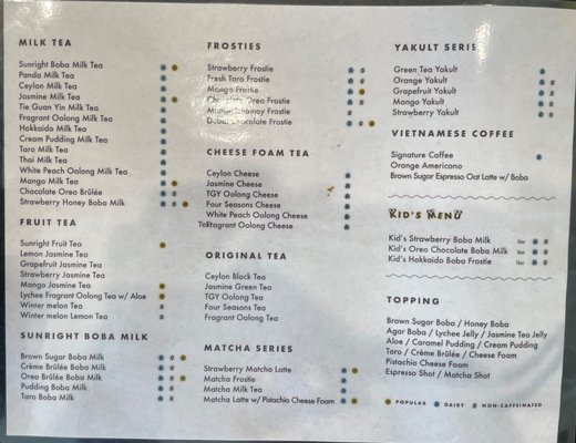Menu photo 2 Sunright Tea Studio Gardena, CA Menu photo 2 Sunright Tea Studio Gardena, CA