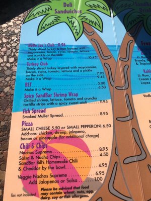 Menu photo 3 Sandbar Bills Bar and Grille St Pete Beach, FL Menu photo 3 Sandbar Bills Bar and Grille St Pete Beach, FL