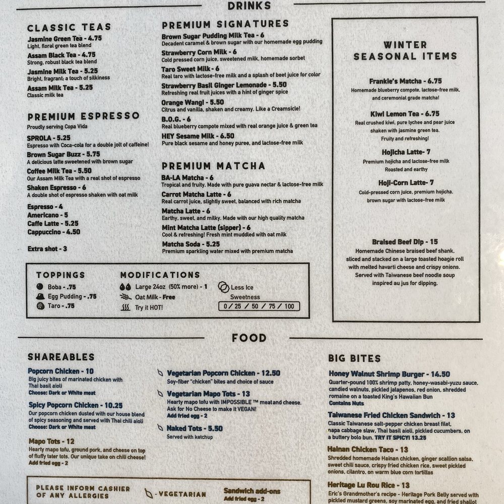 Bopomofo Cafe - Menu (2/9/24) - Bubble Tea Near Me - San Gabriel, California
