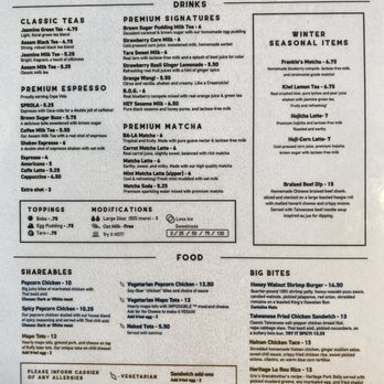 Bopomofo Cafe - Menu (2/9/24) - Bubble Tea Near Me - San Gabriel, California