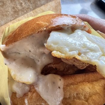 Eggsactly - The Cluck Sandwich before shot. - Breakfast & Brunch Near Me - La Verne, California