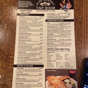 Olde Hickory Tap Room - Menu - Pubs Near Me - Hickory, North Carolina