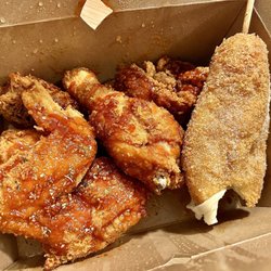 Twozone Chicken - Half Chicken and a half-half corndog
