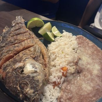 Mariscos Mazatlan - Mojarra Frita beans and rice - Mexican Near Me - Moreno Valley, California Mariscos Mazatlan - Mojarra Frita beans and rice - Mexican Near Me - Moreno Valley, California