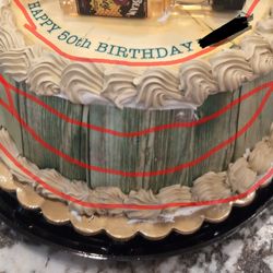 Fry's Food Stores of Arizona - Not a Whisky Barrel looking cake. The wood grain looked like a green tint when the book showed a normal greyish browish color.
