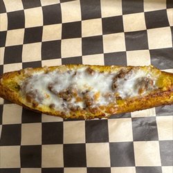 Your Way Subs - sweet plantain with ground beef and cheese.  ( canoe with ground beef and cheese) very delicious.