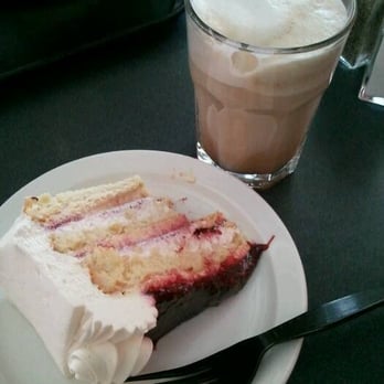 Cafe Latte - Raspberry torte and chai latte - Comfort Food Near Me - Saint Paul, Minnesota