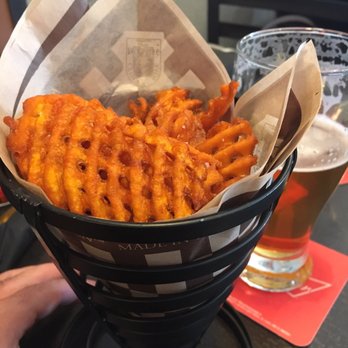 Wingman Birdz + Brewz - Sweet potato waffle fries with Carmel sauce ! - Bars Near Me - Walla Walla, Washington Wingman Birdz + Brewz - Sweet potato waffle fries with Carmel sauce ! - Bars Near Me - Walla Walla, Washington