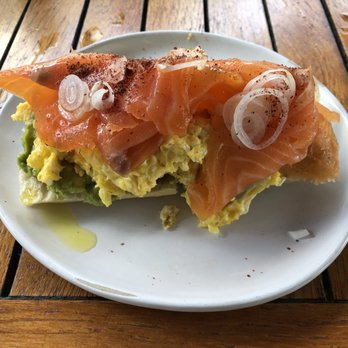Barceloneta - TOSTA DE SALMON AHUMADO (avocado, scramble eggs & smoked salmon on a toast) - Spanish Near Me - Miami Beach, Florida