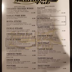 Mainliner Pub - Start of a new menu is here. Come in and enjoy