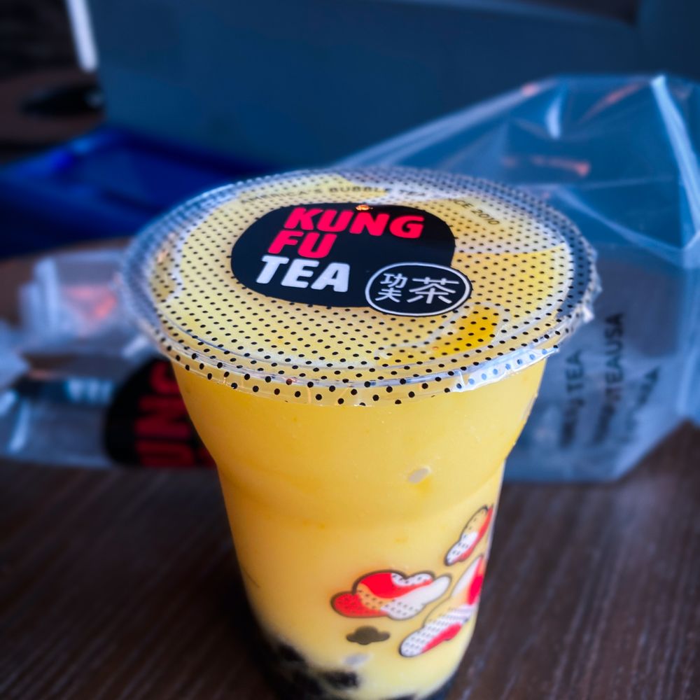 Kung Fu Tea - With my special order Mango Slush, add on boba's intense fruity flavor. This place has a special quality with great decor. - Coffee & Tea Near Me - New York, New York