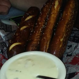 a plate of pretzels and dip a plate of pretzels and dip