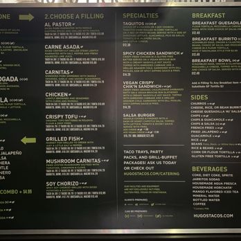 Hugo's Tacos - Menu 12/2025 - Mexican Near Me - Studio City, California