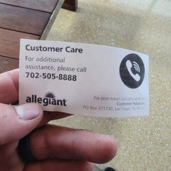 Allegiant Air - Number for customer neglect