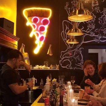 The Pizza Lab - The bar and fabulous decor. - Pizza Near Me - Barnstable, Massachusetts