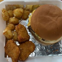 Cook Out - Burger, nuggets and cheese curds (what their most known as)