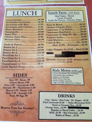 Menu photo 6 Cindy's Cafe Restaurant Mission, TX