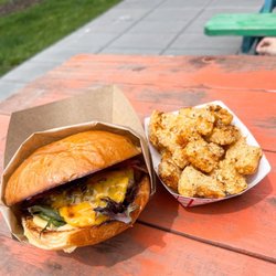 DV8 Kitchen - Best burger in town with a side of tater tots