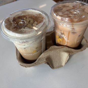 Leche & Miel Cafe - Banana latte iced and the pumpkin latte - Coffee Roasteries Near Me - Mesquite, Texas Leche & Miel Cafe - Banana latte iced and the pumpkin latte - Coffee Roasteries Near Me - Mesquite, Texas