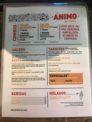 Menu photo 1 Caldos Ánimo Ciudad de México, DIF