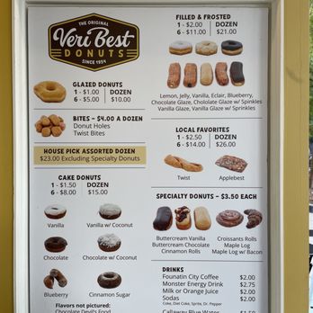 Veri Best Donuts - a menu for a variety of donuts - Donuts Near Me - Columbus, Georgia Veri Best Donuts - a menu for a variety of donuts - Donuts Near Me - Columbus, Georgia