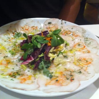 Agut - Monkfish and shrimp carpaccio -- so delicate and flavorful -- as lovely as a snowflake drizzled with olive oil and fresh herbs. - Tapas Bars Near Me - Barcelona, B