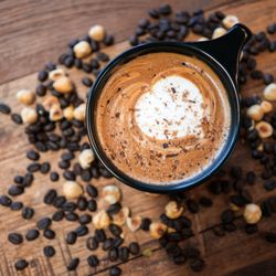 Kingship Brewing - Hazel & Co Latte - House made Hazelnut syrup (with real hazelnuts) & mocha.