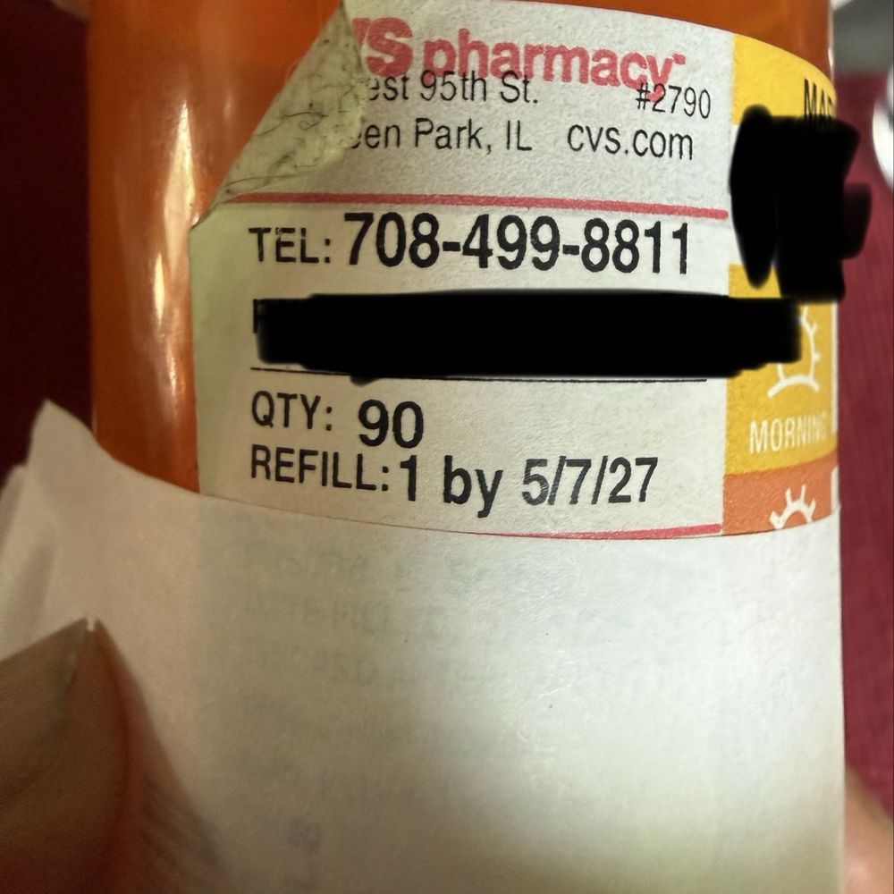 CVS Pharmacy - Supposedly even though it states 1 refill- according to the "pharmacist" it's incorrect and I have no refills. - Drugstores Near Me - EVERGREEN PARK, Illinois